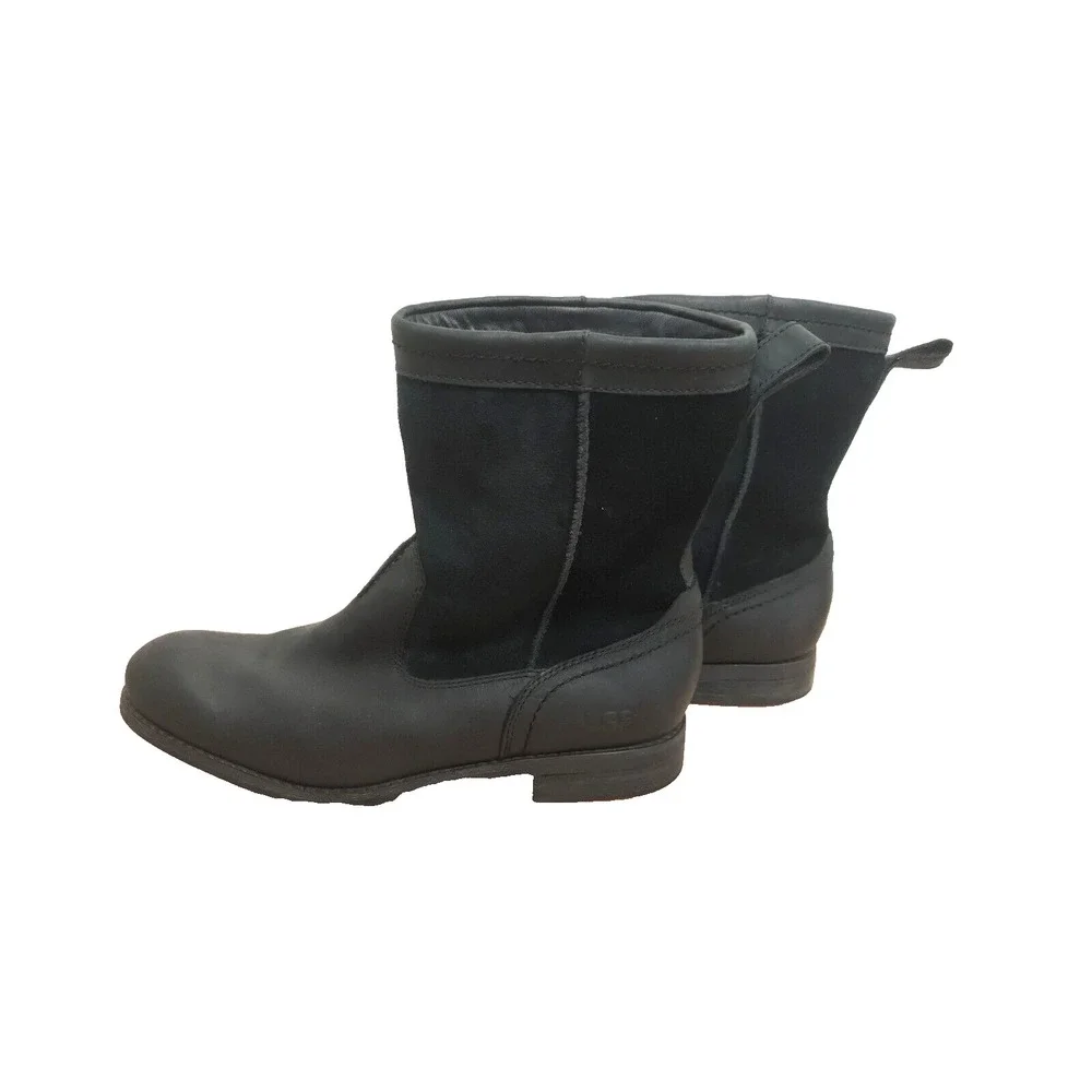 UGG Men's Black Lerette Waterproof Suede Leather Boots Size US‎ 9.5